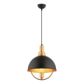 Hanging lamp MONZA 1xE27/40W/230V Ø 30 cm black/gold