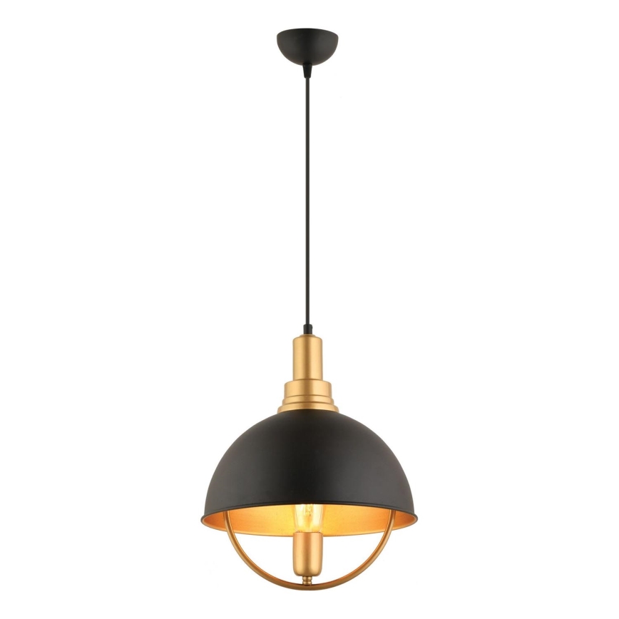 Hanging lamp MONZA 1xE27/40W/230V Ø 30 cm black/gold