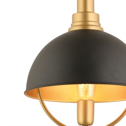Hanging lamp MONZA 1xE27/40W/230V Ø 30 cm black/gold