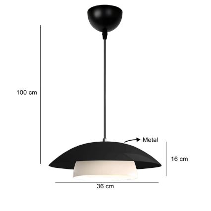 Hanging lamp MOONLIGH 1xE27/40W/230V black