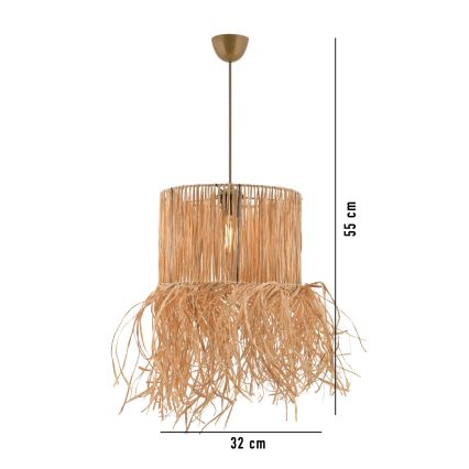 Hanging lamp NESS 1xE27/40W/230V raffia