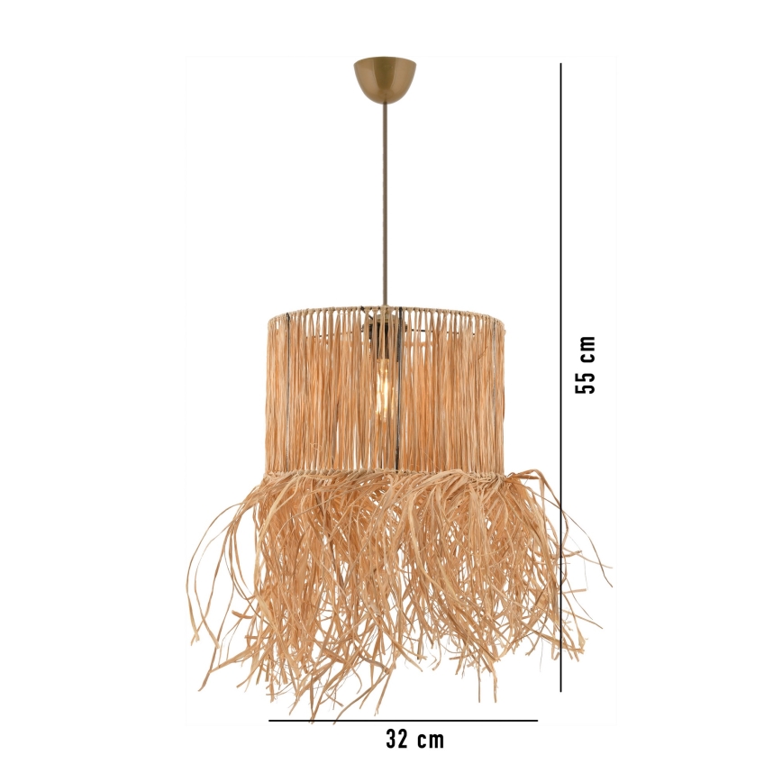 Hanging lamp NESS 1xE27/40W/230V raffia