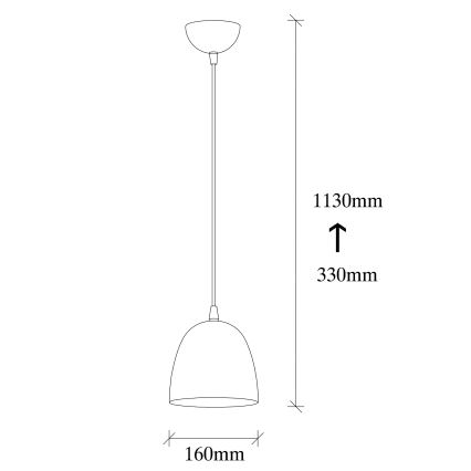 Hanging Lamp TATTOO 1xE27/40W/230V Ø 16 cm Black