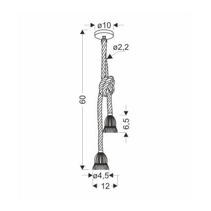 Hanging lamp VIDEA 2xE27/40W/230V brown