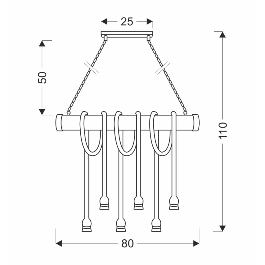 Hanging lamp VINT 6xE27/40W/230V bamboo