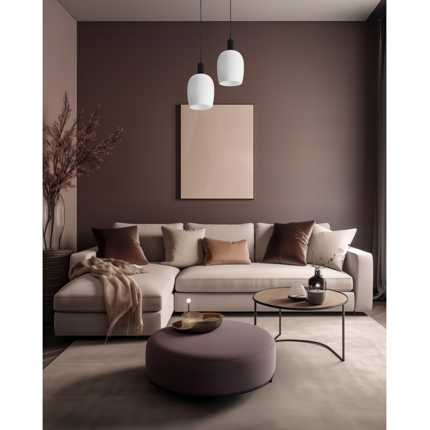 Hanging lamp WOLKEN 1xE27/40W/230V white/black