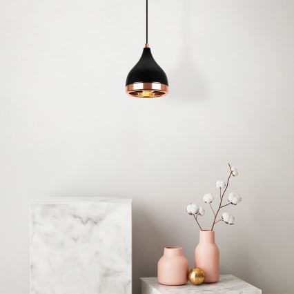 Hanging lamp YILDO 1xE27/40W/230V black/copper