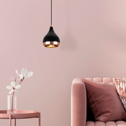 Hanging lamp YILDO 1xE27/40W/230V black/copper