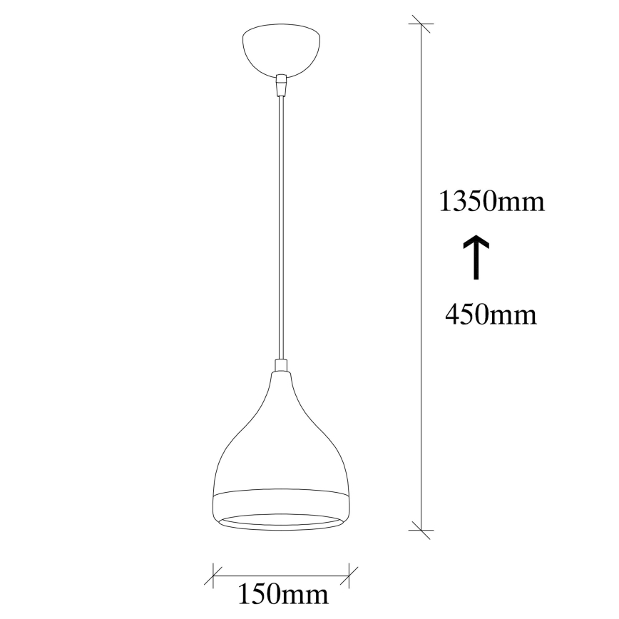 Hanging lamp YILDO 1xE27/40W/230V black/copper