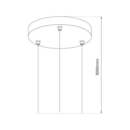 Hanging system for lights MAQ 32W/40W 1m black