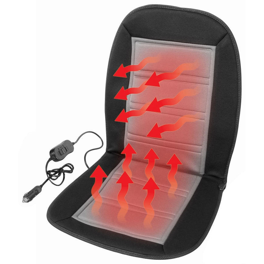 Heated seat cover with a thermostat 12V black/grey