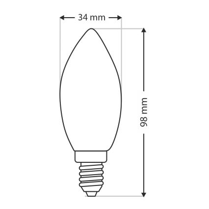 Heavy-duty bulb C35 E14/40W/230V 2700K