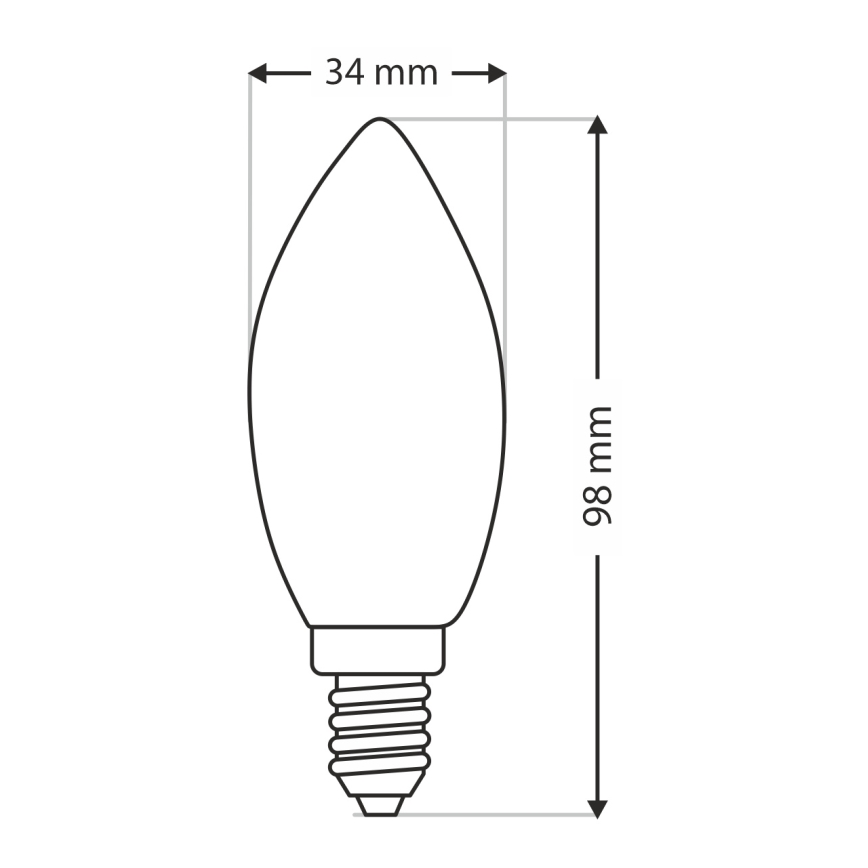 Heavy-duty bulb C35 E14/40W/230V 2700K