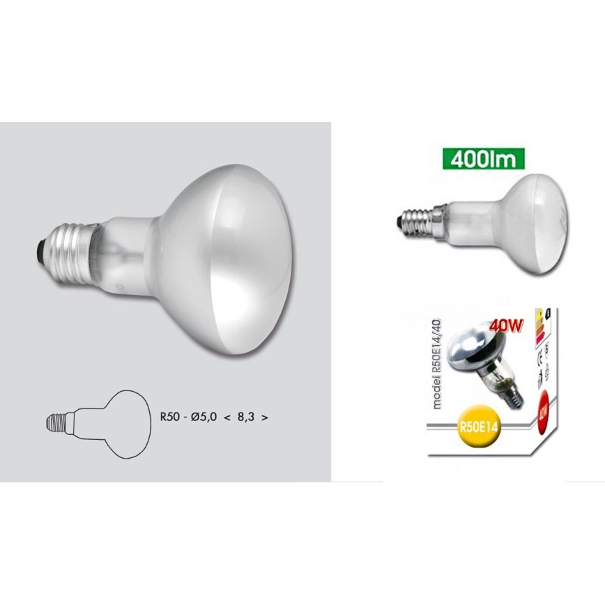 Heavy-duty bulb E14/40W/230V 2700K - Ecolite