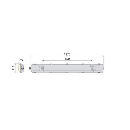 Heavy-duty fluorescent light 2xG13/18W/230V IP65 1270 mm