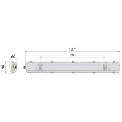 Heavy-duty fluorescent light 2xG13/18W/230V IP65 1270 mm