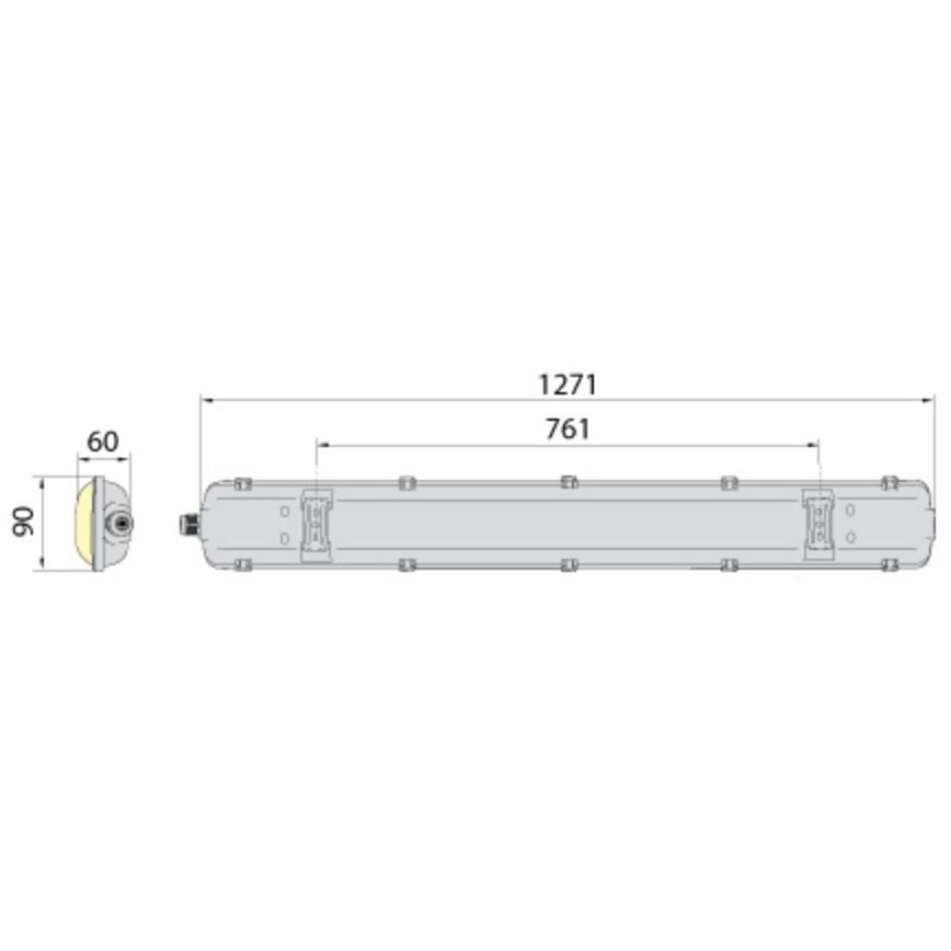 Heavy-duty fluorescent light 2xG13/18W/230V IP65 1270 mm