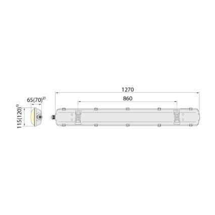 Heavy-duty fluorescent light 2xG13/18W/230V IP65 1270mm