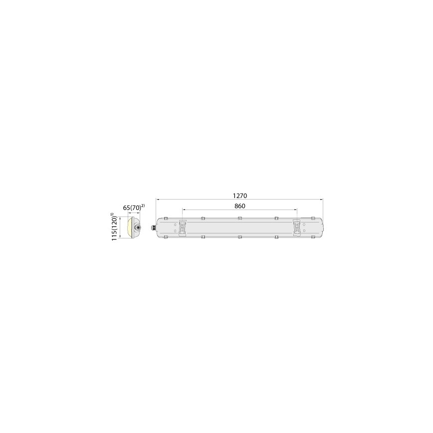 Heavy-duty fluorescent light 2xG13/18W/230V IP65 1270mm