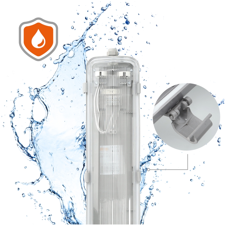 Heavy-duty fluorescent light 2xG13/22W/230V IP65