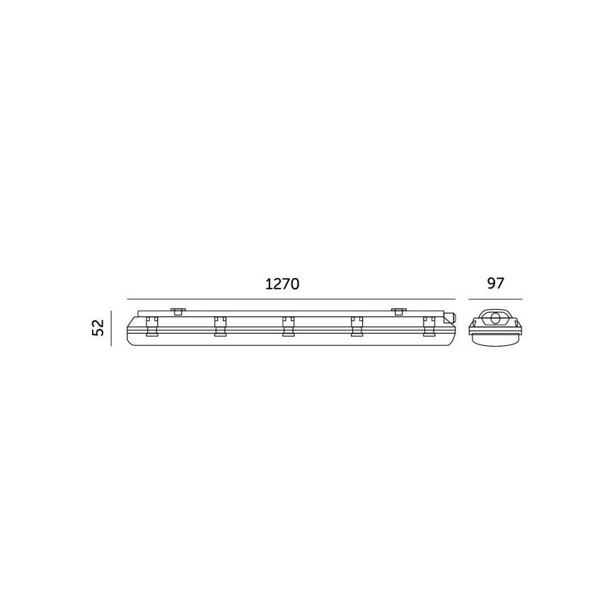 Heavy-duty fluorescent light HERMIC T8 2xG13/18W/230V IP65