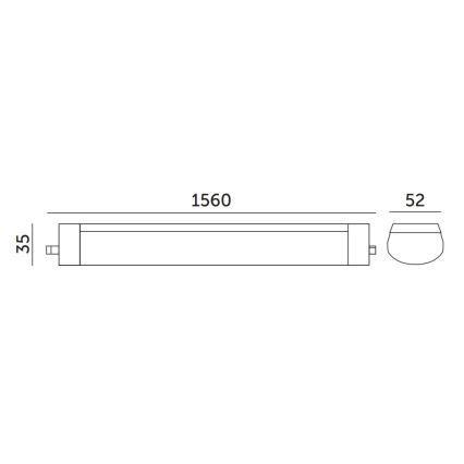 Heavy-duty fluorescent light LED/48W/230V IP65 4000K 156 cm