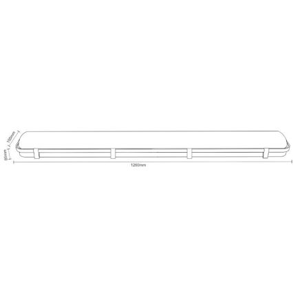 Heavy-duty fluorescent light T8 2xG13/18W/230V IP65 126 cm