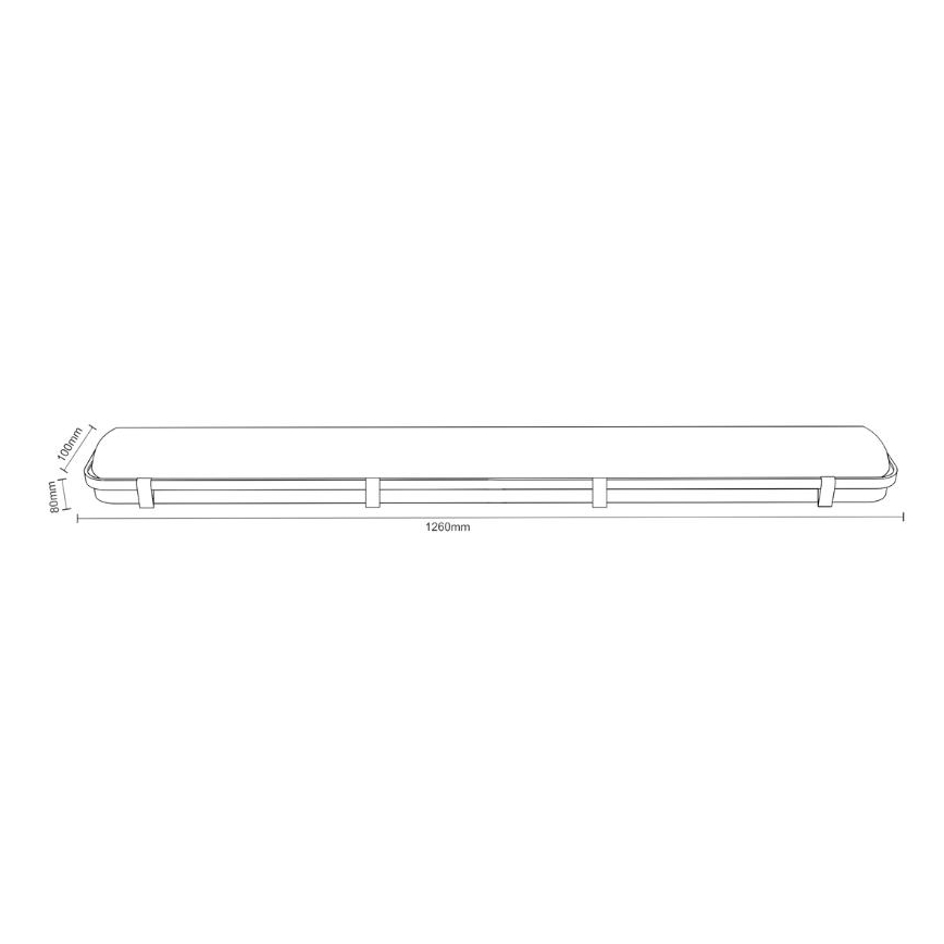 Heavy-duty fluorescent light T8 2xG13/18W/230V IP65 126 cm