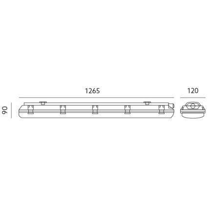 Heavy-duty fluorescent light T8 2xG13/18W/230V IP65