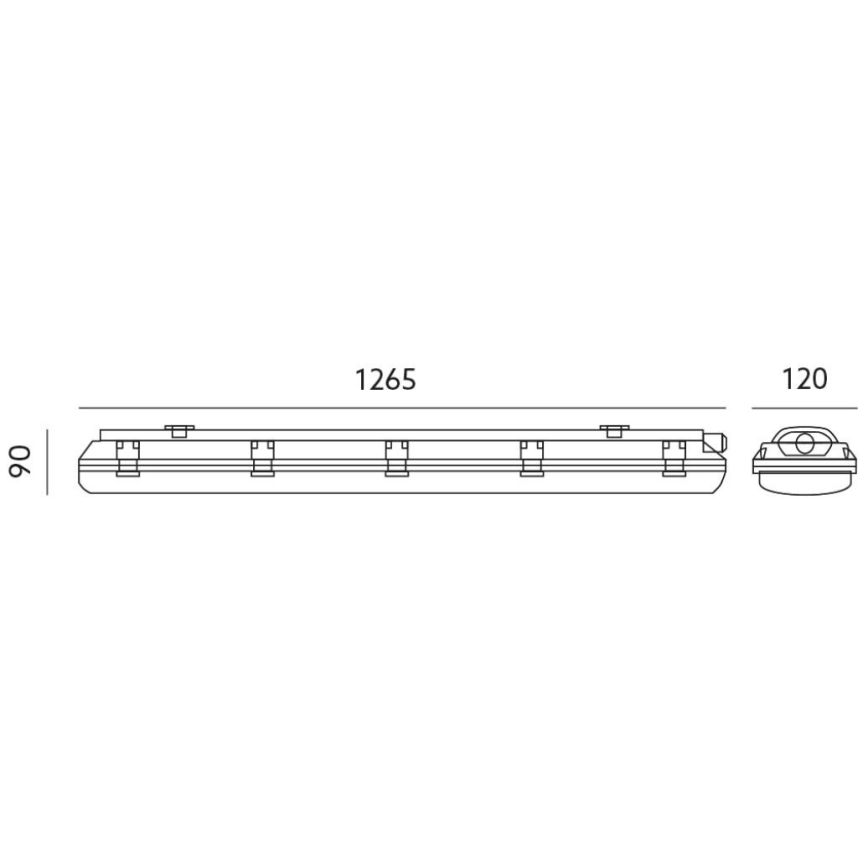 Heavy-duty fluorescent light T8 2xG13/18W/230V IP65