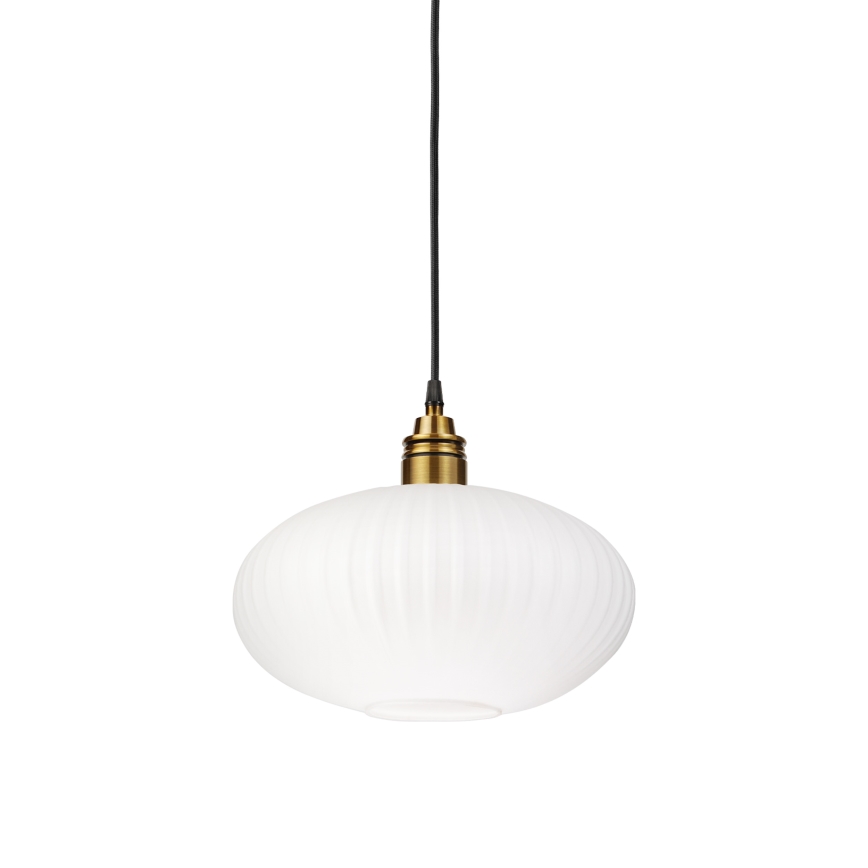 HECTOR cable-hung pendant light 1xE27/15W/230V white/brass Ø 30 cm