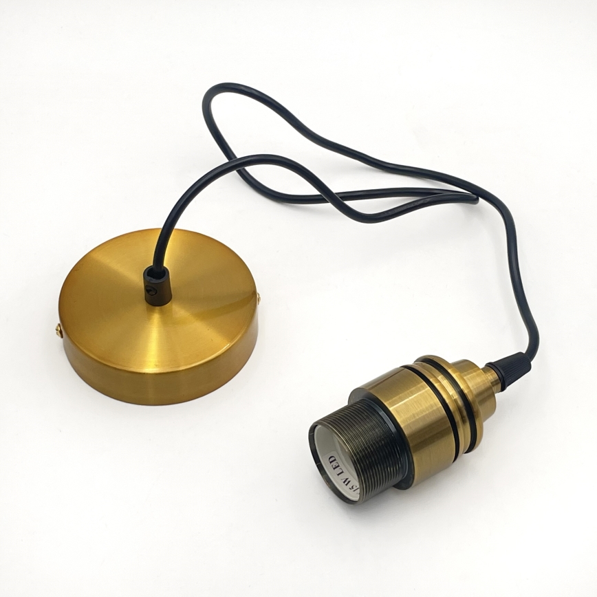 HECTOR cable pendant lamp 1xE27/15W/230V white/brass Ø 14 cm