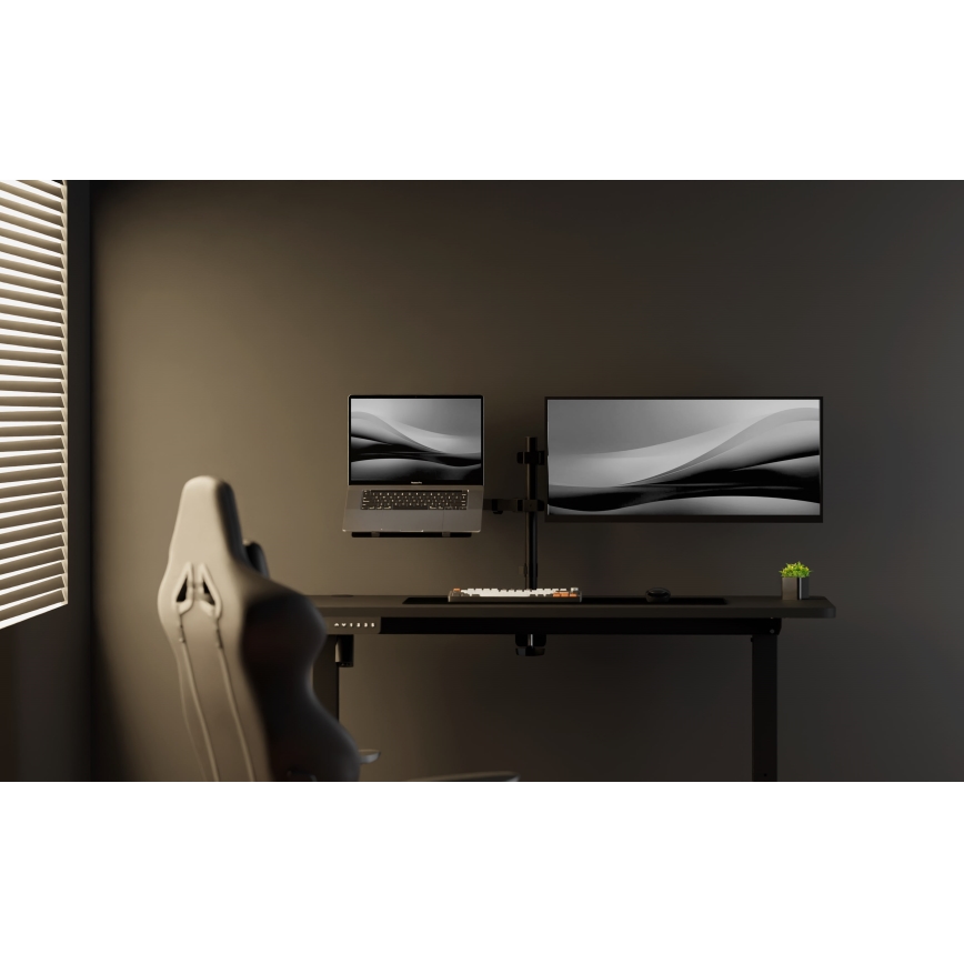 Height-adjustable desk LEVANO 140x60 cm black