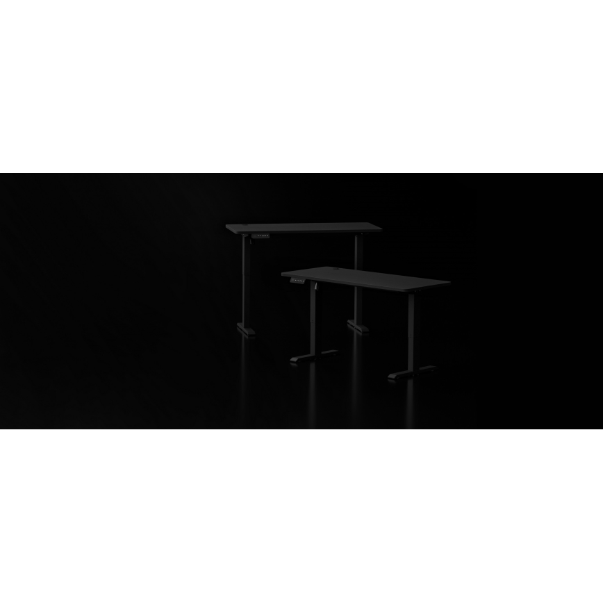 Height-adjustable desk LEVANO 140x60 cm black