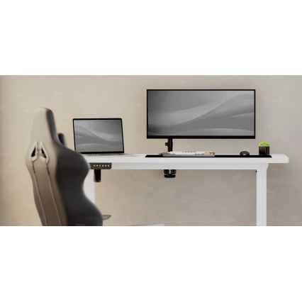 Height-adjustable desk LEVANO 140x60 cm white