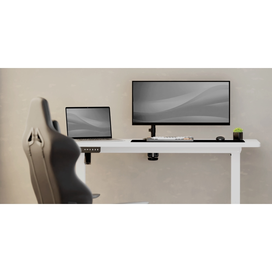 Height-adjustable desk LEVANO 140x60 cm white