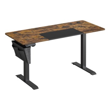 Height-adjustable desk SOLEA-X brown/black