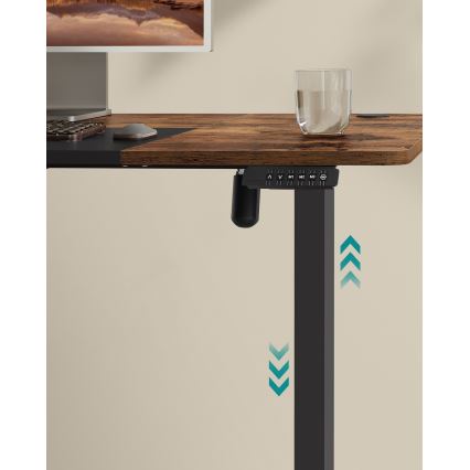 Height-adjustable desk SOLEA-X brown/black