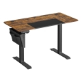 Height-adjustable SOLEA-X writing desk, brown/black