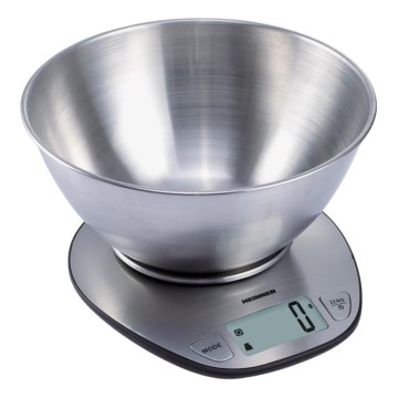 Heinner HKS-5SS - Digital kitchen scale with bowl, stainless steel, 2× AAA batteries