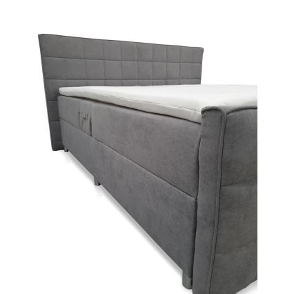 HELEN 180x200 cm Electric Adjustable Upholstered Bed with Mattresses and Topper, Grey