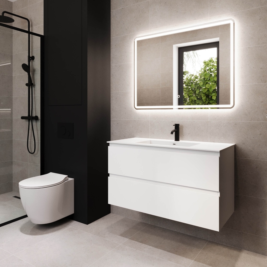 HELSINKI 100 cm White Bathroom Vanity with Sink