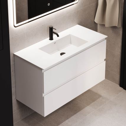 HELSINKI 100 cm White Bathroom Vanity with Sink