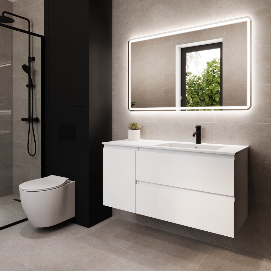 HELSINKI 115 cm bathroom vanity with basin right-hand/white