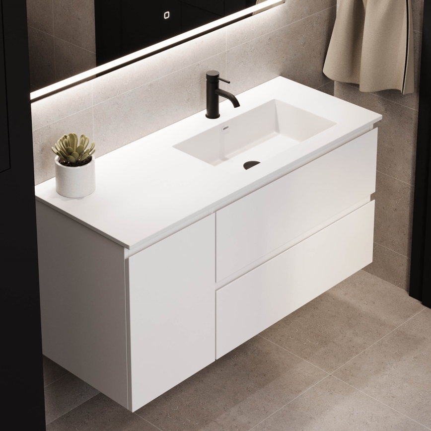 HELSINKI 115 cm bathroom vanity with basin right-hand/white