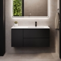HELSINKI 115 cm Right-hand Bathroom Vanity Unit with Basin — Black