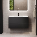 HELSINKI 120 cm Bathroom vanity with basin, Black