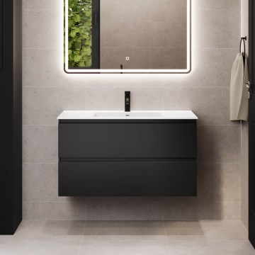 HELSINKI 120 cm Bathroom vanity with basin, Black