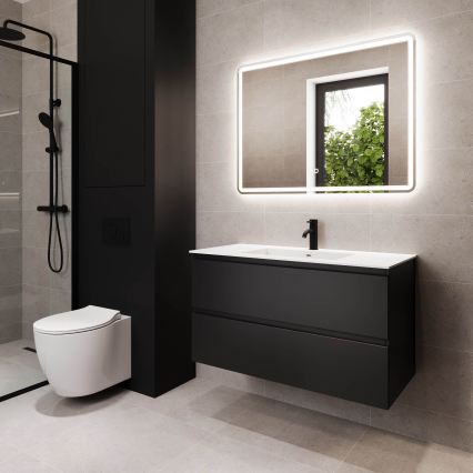 HELSINKI 120 cm Bathroom vanity with basin, Black