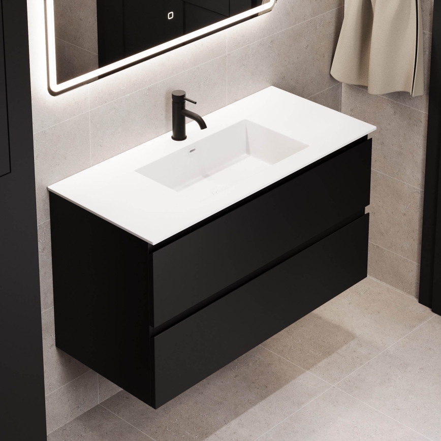 HELSINKI 120 cm Bathroom vanity with basin, Black
